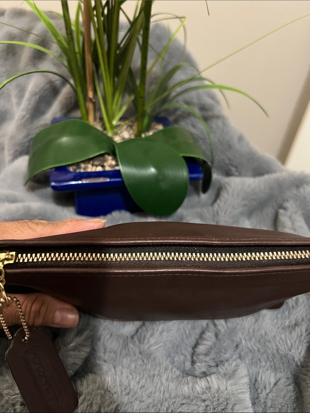 Coach Vintage Mahogany Brown Leather Cosmetic Clutch EUC - Picture 4 of 8